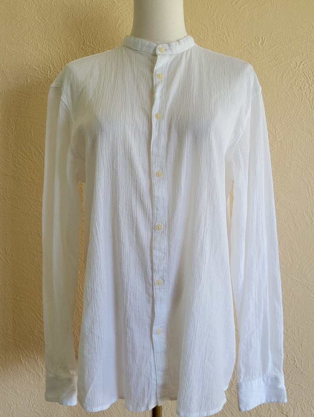 Zara | White Crinkle Button-Up